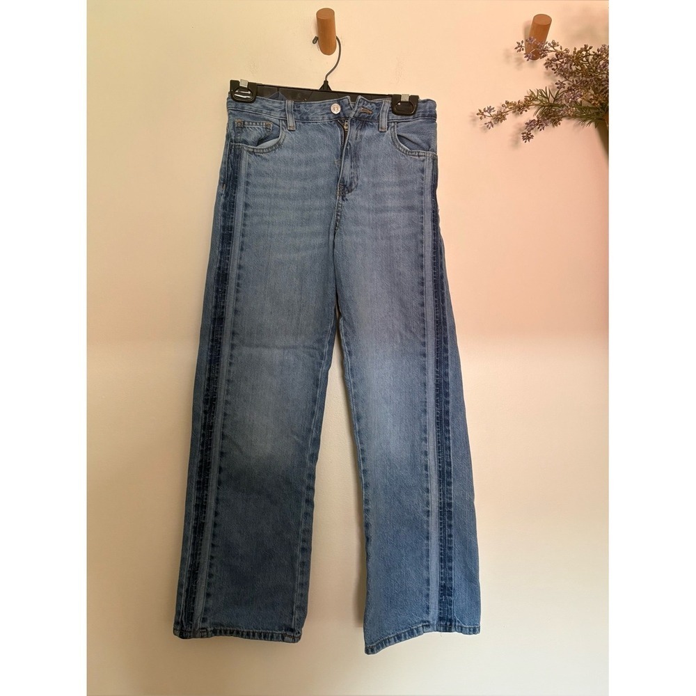 Zara Wide Leg Light Wash Jeans Petite XXS XS Fit Girls 13/14 (164)